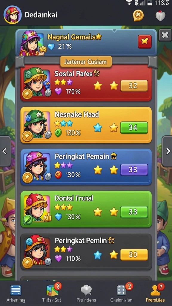 Level permainan yang bervariasi dan menarik.