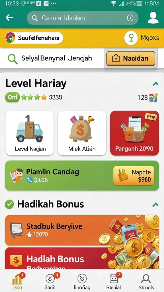 Bonus harian yang membuat permainan semakin seru.